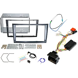 InCarTec FK-8418-C Vauxhall Corsa D Double DIN Stereo Fitting Kit (GLOSS GREY/STEALTH BLACK)