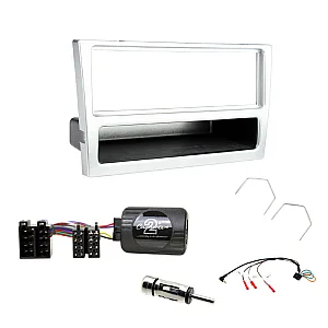 Vauxhall Agila, Omega, Vectra Car CD Stereo Fitting Kit, Silver Fascia, Steering Stalk Control