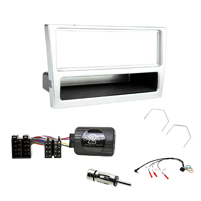 Vauxhall Agila, Omega, Vectra Car CD Stereo Fitting Kit, Silver Fascia, Steering Stalk Control