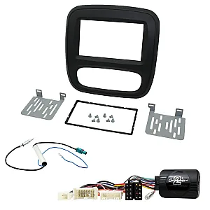 Vauxhall Vivaro 2014-2018 Black Double Din Car Stereo Fascia Steering Antenna Fitting Kit