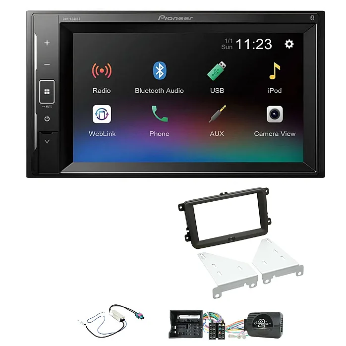 VW Beetle, Caddy, Jetta, Sharan, T-6 Pioneer 6.2" Screen Bluetooth iPod iPhone Stereo Upgrade Kit