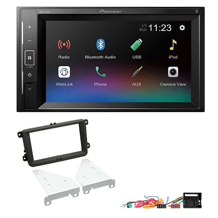 VW Caddy, Jetta, Sharan, Tiguan Pioneer 6.2" Screen Bluetooth iPod iPhone Stereo Upgrade Kit
