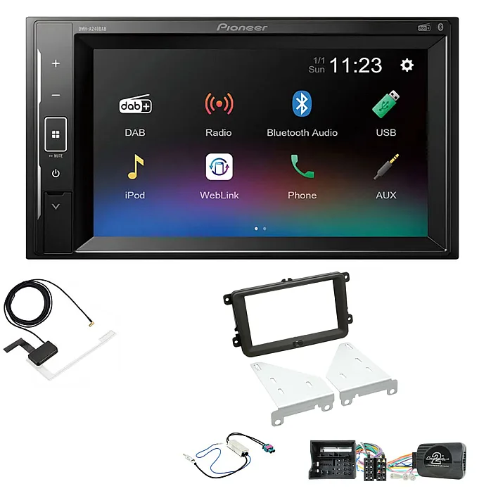 VW Beetle, Caddy, Jetta, Sharan, T-6 6.2" Screen Bluetooth iPod iPhone Stereo Upgrade Kit