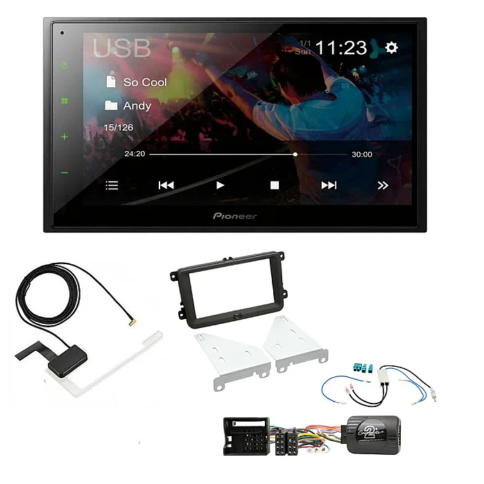 VW EOS, Fusca, Golf, Jetta Pioneer 6.8" Screen Bluetooth WebLink USB DAB Radio Upgrade Kit