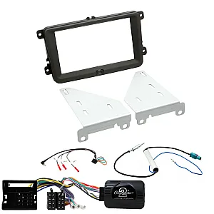VW Transporter 2009-2015 Double Din Car CD Stereo Can-Bus Wiring Fitting Kit, Fascia, Steering Control