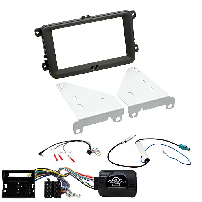 VW Transporter 2009> Double Din Car CD Stereo Can-Bus Wiring Fitting Kit, Fascia, Steering Control