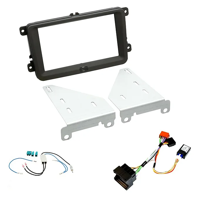 VW MIB-PQ Platform Double Din Fascia / Antenna / ISO Ignition Generator Harness Fitting Kit