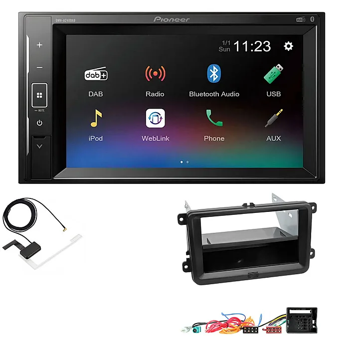 Volkswagen Pioneer DAB Digital Radio, 6.2" Screen iPod iPhone Bluetooth Stereo Upgrade Kit
