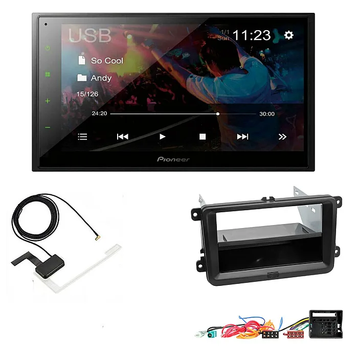 Volkswagen Pioneer 6.8" Screen iPod iPhone Bluetooth WebLink USB DAB Radio Upgrade Kit