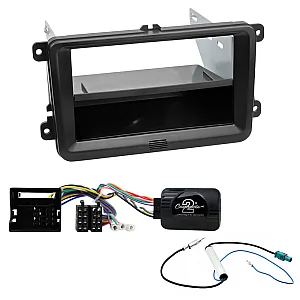 VW Transporter 2008> Double Din Car CD Stereo Fitting Kit, Fascia, Can-Bus Steering Control