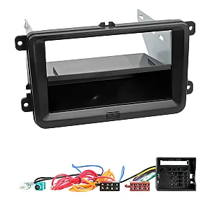 VW Caddy, EOS, Fusca, Golf Single/Double Din Fascia Wiring Harness with Aerial Fitting Kit