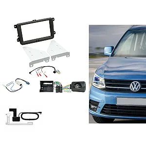 VW Beetle, Caddy, Jetta, Sharan, T-6 Double Din Car Stereo Fitting Kit With DAB Aerial