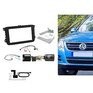 Volkswagen Car Stereo Double Din Fascia, Steering Control Interface, Aerial Fitting Kit With DAB Aerial