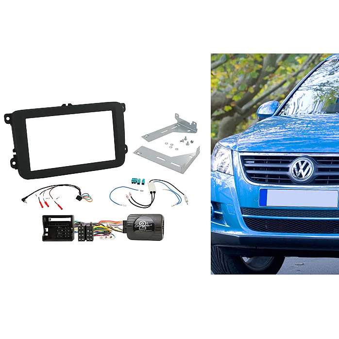 CTKVW19 VW EOS, Fusca, Golf, Jetta Black Double Din Car Stereo Fascia Fitting Kit