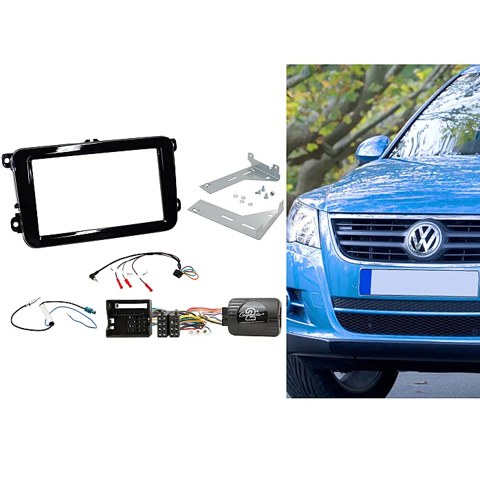 CTKVW20 VW EOS, Golf, Tiguan Piano Black Double Din Car Stereo Fascia Fitting Kit