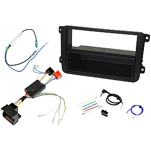 VW Amarok, Caddy, Polo Single / Double DIN Car Stereo Upgrade Fitting Kit (With SWC)