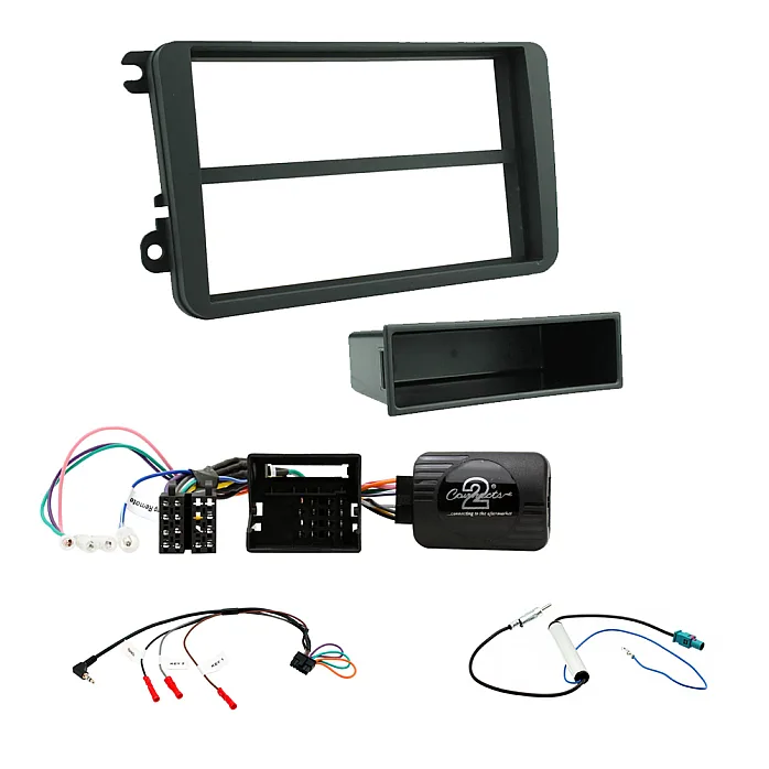 VW EOS Golf MK5/6 Dynaudio Single Din Fascia Steering Retention Antenna Fitting kit