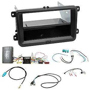 VW T6 2015 - 2019 Single/Double Din Fascia Steering Optical Parking Sensor DAB USB Fitting Kit
