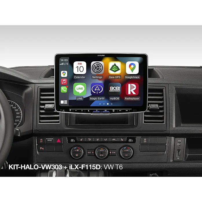 Alpine KIT-HALO-VW303DU VW Transporter T6 (2015-2019) Double Din Car Stereo Fitting Kit