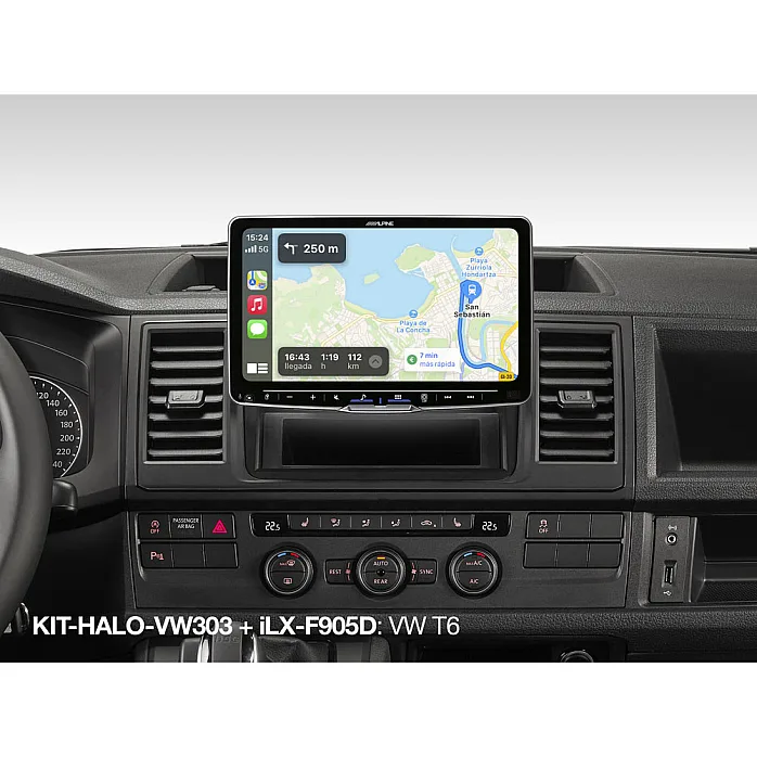Alpine KIT-HALO-VW303DU VW Transporter T6 (2015-2019) Double Din Car Stereo Fitting Kit