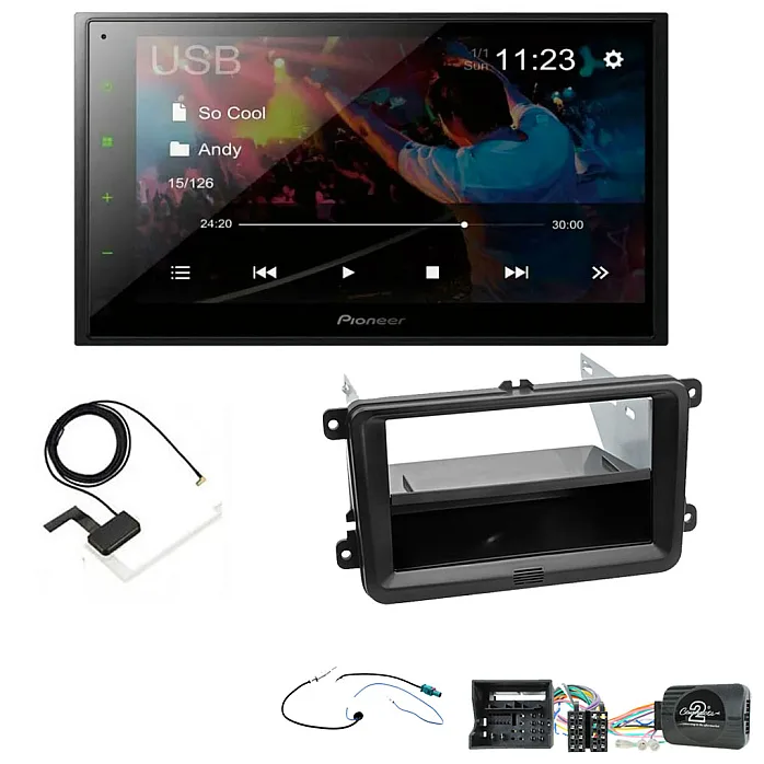 VW Transporter T6 2015-2019 Pioneer 6.8" Screen Bluetooth WebLink USB DAB Radio Upgrade Kit
