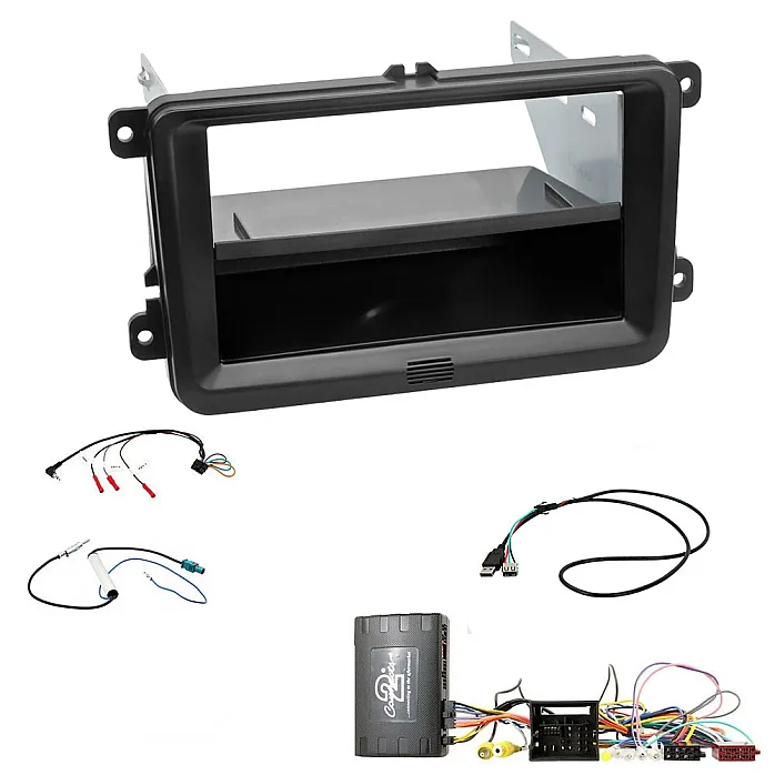 VW T6 Single / Double Din Car Stereo Fascia Antenna Fitting kit with Infodapter and USB Socket