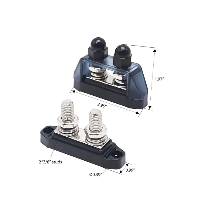 RECOIL 10-S2P-38 Dual/ 2 Pole Busbar Kit (3/8" Terminal Power Distribution Block)