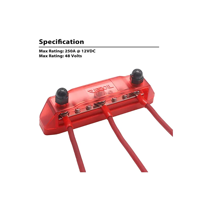 RECOIL 10-SBB-38 3+8 Pole Busbar kit (3 x 3/8" Terminal Power Distribution Block)