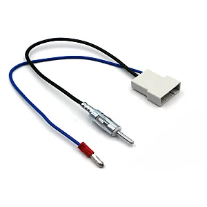 InCarTec 21-118K Nissan Navara, Qashqai Grey Rectangle to Din Car Antenna Adaptor (With Male Bullet Connection)