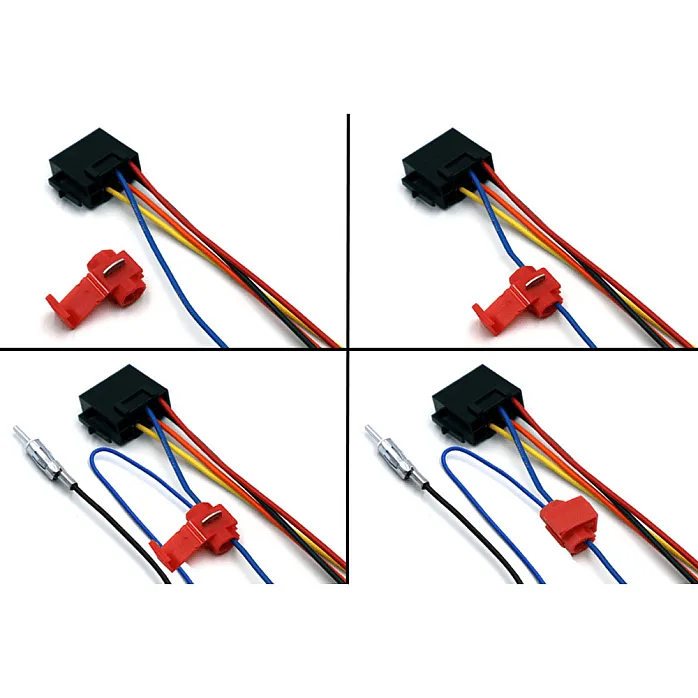 InCarTec 21-118R Nissan Navara , Qashqai Grey Rectangle to Din Connector Car Antenna Adapter (Male/ Female Bullet/ T-Tap Connection)