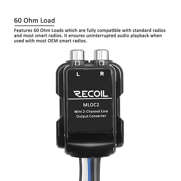 Recoil MLOC2 2 Channel 80W High to Low Level Line out Converter with Built in Amp Remote Trigger