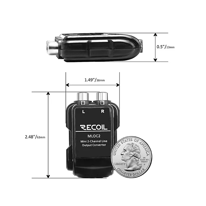 Recoil MLOC2 2 Channel 80W High to Low Level Line out Converter with Built in Amp Remote Trigger