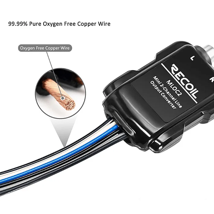 Recoil MLOC2 2 Channel 80W High to Low Level Line out Converter with Built in Amp Remote Trigger
