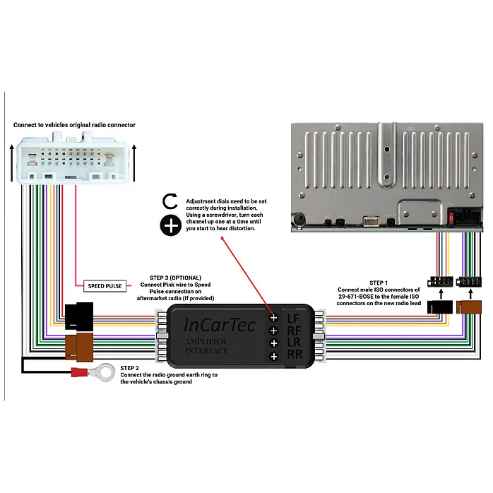 29-671-BOSE Nissan Qashqai 2007-2013 Car Steering Wheel Control and BOSE Retention Interface (20 Pin connector)