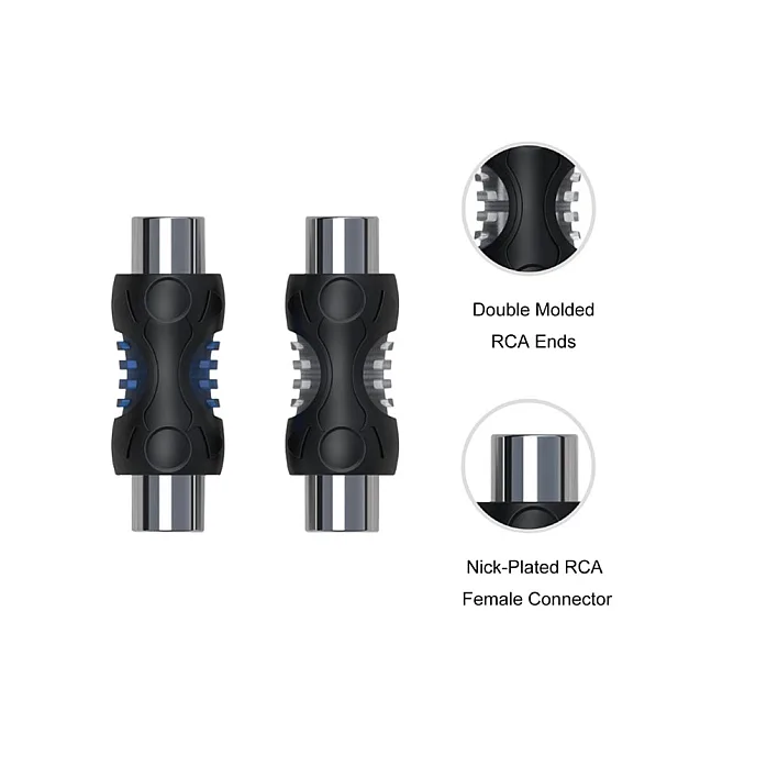 RECOIL 32-200B RCA Female to RCA Female Phono Extension Adaptors (8 Pack)