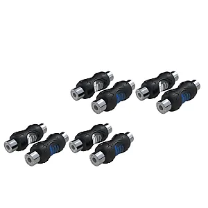RECOIL 32-200B RCA Female to RCA Female Phono Extension Adaptors (8 Pack)