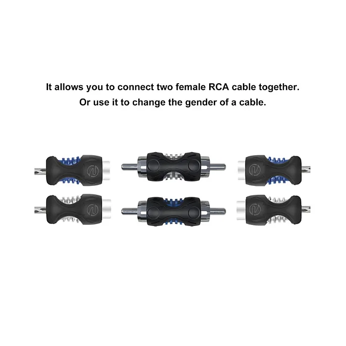 RECOIL 32-201B RCA Male to RCA Male Phono Extension Adaptors / Connectors (8 Pack)