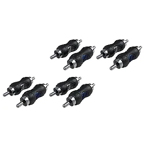 RECOIL 32-201B RCA Male to RCA Male Phono Extension Adaptors / Connectors (8 Pack)