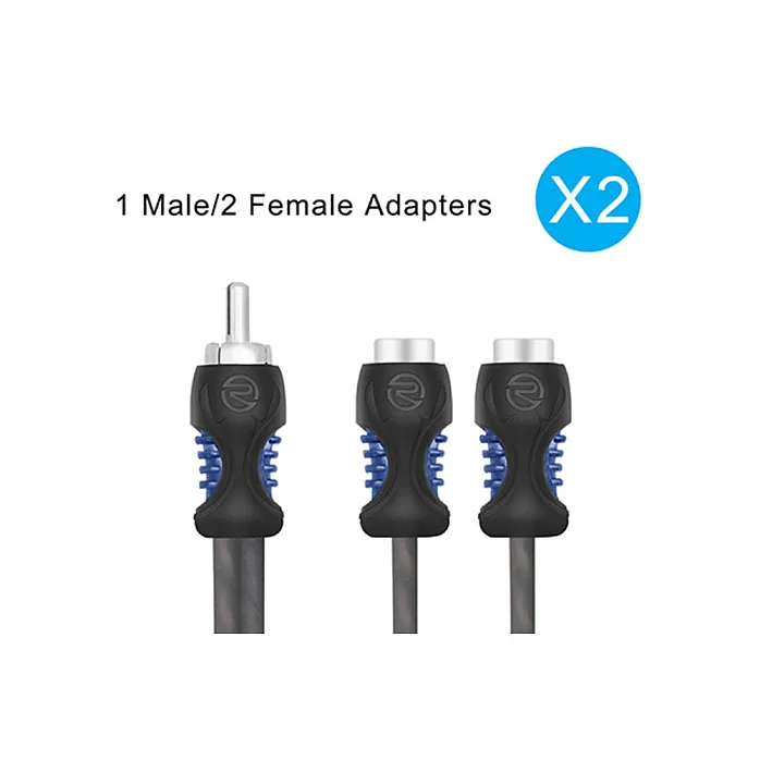 RECOIL 32-202 Echo Series OFC RCA Phono Y-Adaptor Lead 1 Male to 2 Female (PAIR)