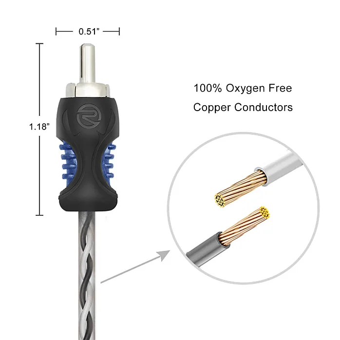 Recoil 32-209 Echo Series Premium Twisted Pair RCA Phono Audio Cable 5m (17ft)