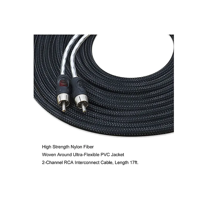 RECOIL Echo Pro-Series Premium 2-channel Twisted Pair RCA Phono Audio Cable 5m (17ft)