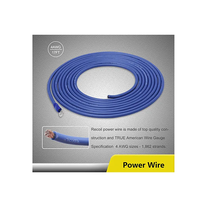 RECOIL 33-204-P True 4 AWG/ Guage (20mm2) CCA Power Installation Amplifier Wiring Kit