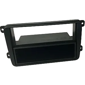 InCarTec 50-172 Volkswagen Single/Double Din Audio Fascia Adaptor With Removable Pocket (MATT BLACK)