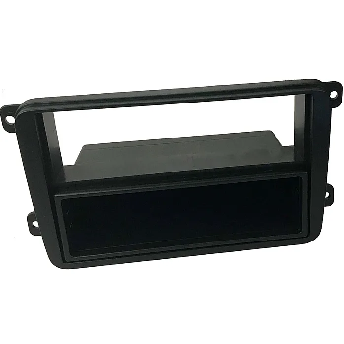 InCarTec 50-172 Skoda Single/Double Din Audio Fascia Adapter With Removable Pocket (MATT BLACK)