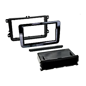 InCarTec 50-172-PRO/1 Volkswagen Single / Double Din (FLUSH FIT) Car Audio Fascia Adaptor (GLOSS BLACK)