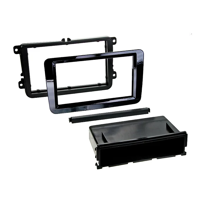 InCarTec 50-172-PRO/1 Seat Single / Double Din (FLUSH FIT) Car Audio Fascia Adapter (GLOSS BLACK)