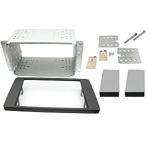 InCarTec 50-867 MAN TGX Double Din Fascia Adaptor And Radio Cage Kit (MATT BLACK)