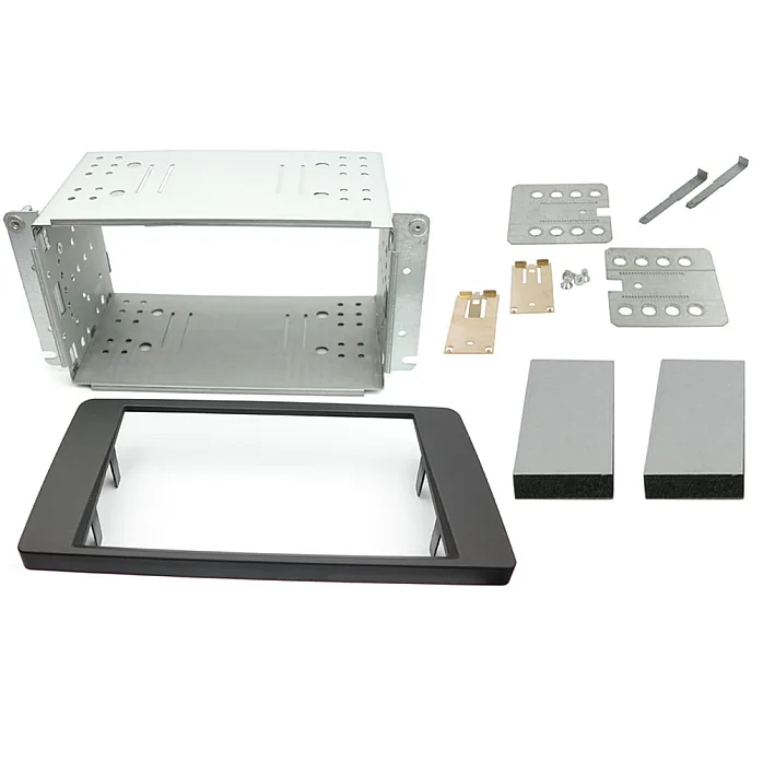 InCarTec 50-867 MAN TGX Double Din Fascia Adapter And Radio Cage Kit (MATT BLACK)
