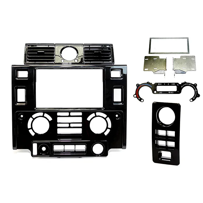 InCarTec 50-940/1 Land Rover Defender Double Din Car Radio Fascia Adapter Kit (GLOSS BLACK)