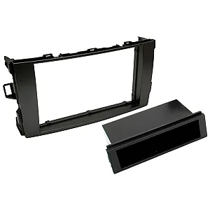 InCarTec 50-327 Toyota Auris Single / Double Din Car Audio Fascia With Removable Pocket (MATT BLACK)